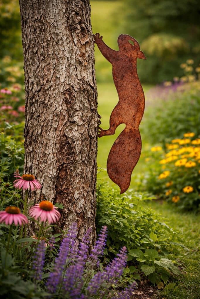 Écureuil pour Arbre – Décoration de Jardin en métal