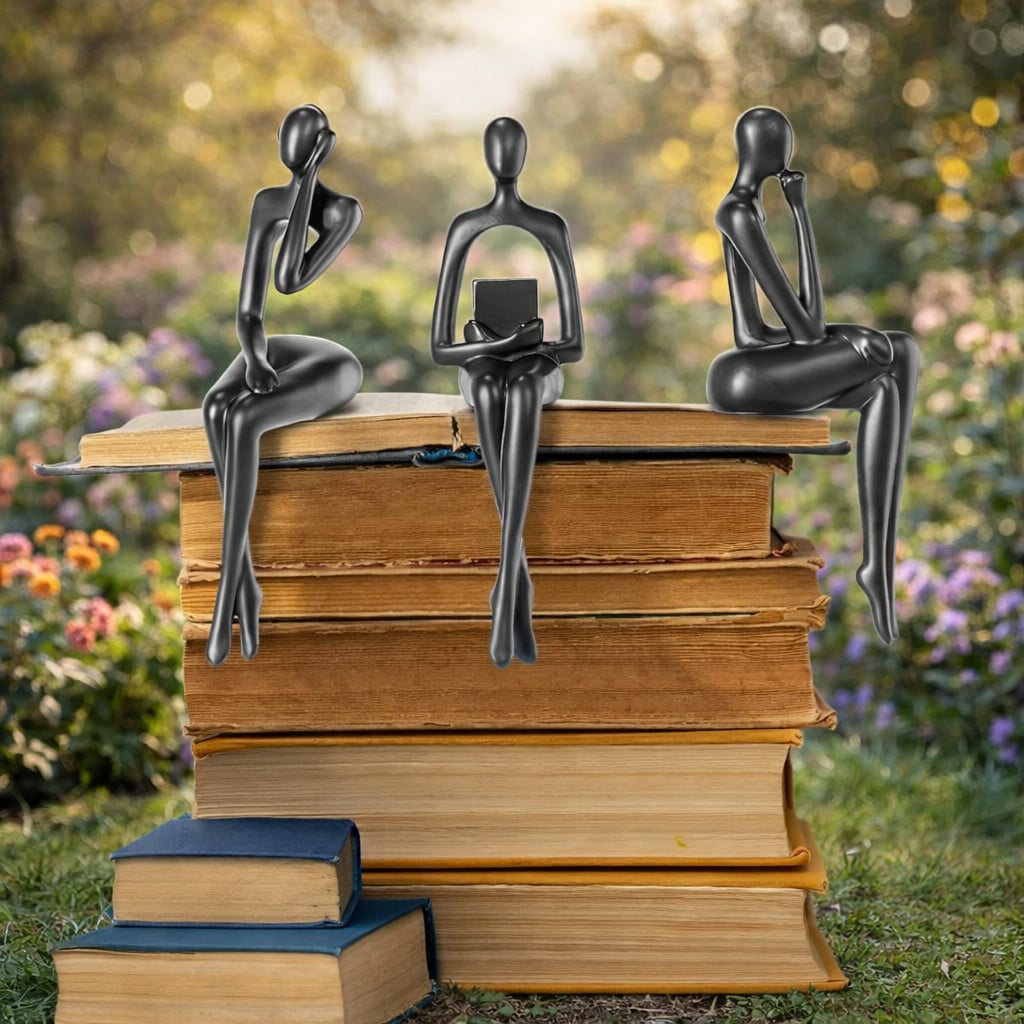 Lot de 3 statues de penseur