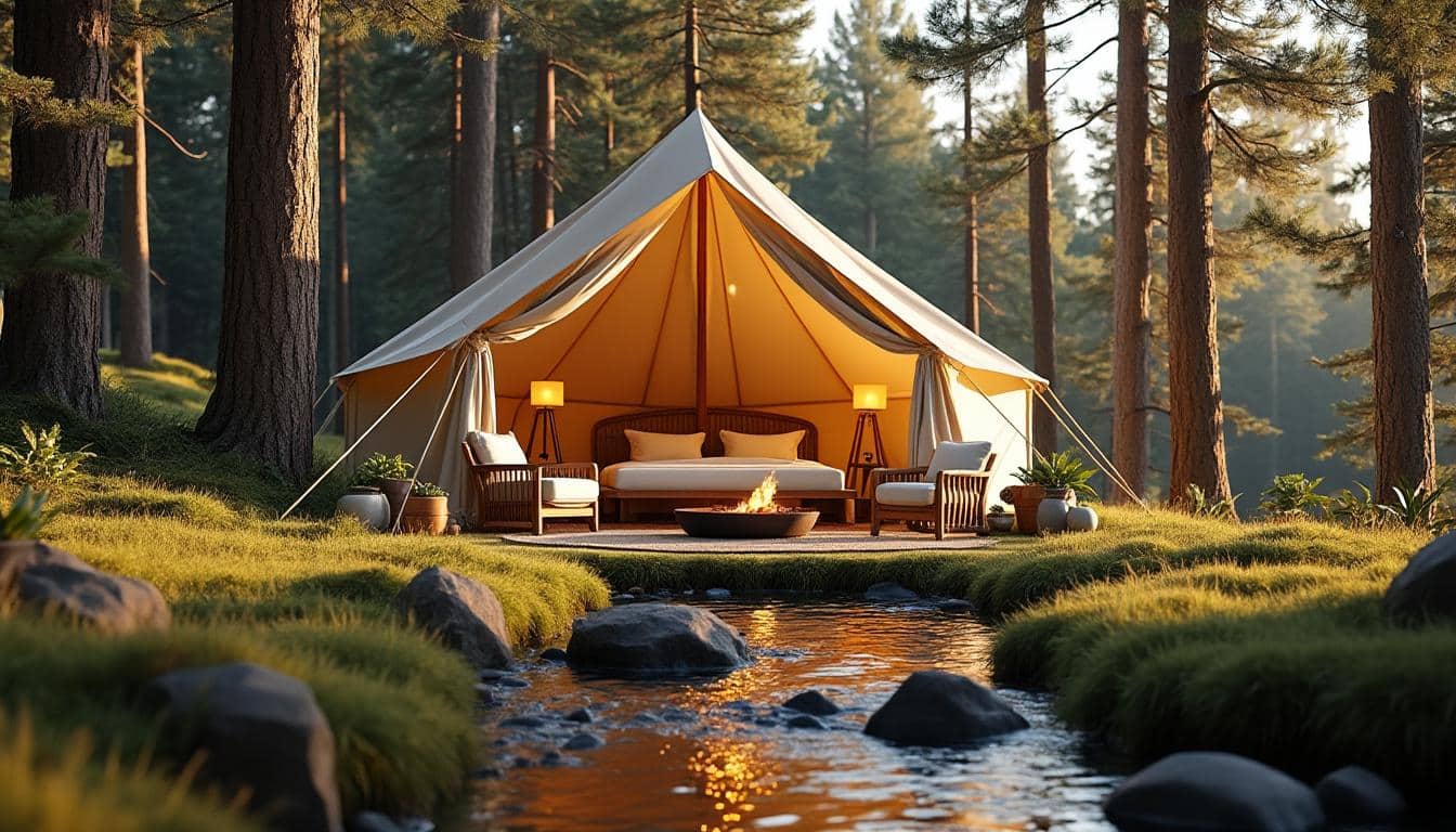 découvrez le glamping de luxe qui combine le confort raffiné d'un hôtel avec l'expérience immersive de la nature sauvage pour un séjour inoubliable.