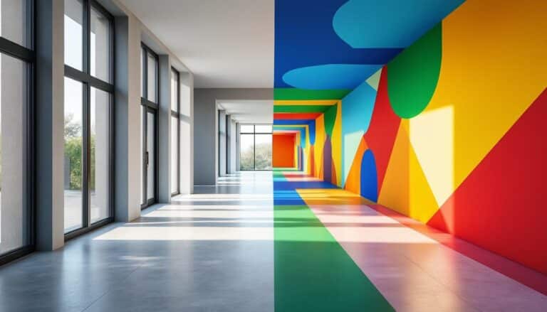 découvrez comment l'utilisation d'aplats de couleurs vives transforme et dynamise les espaces de passage monotones en leur apportant énergie et modernité.