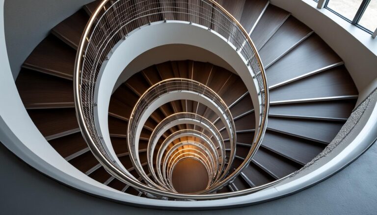 assurez la sécurité de votre escalier en colimaçon grâce à l'installation d'un garde-corps en filet tendu, alliant protection et élégance.
