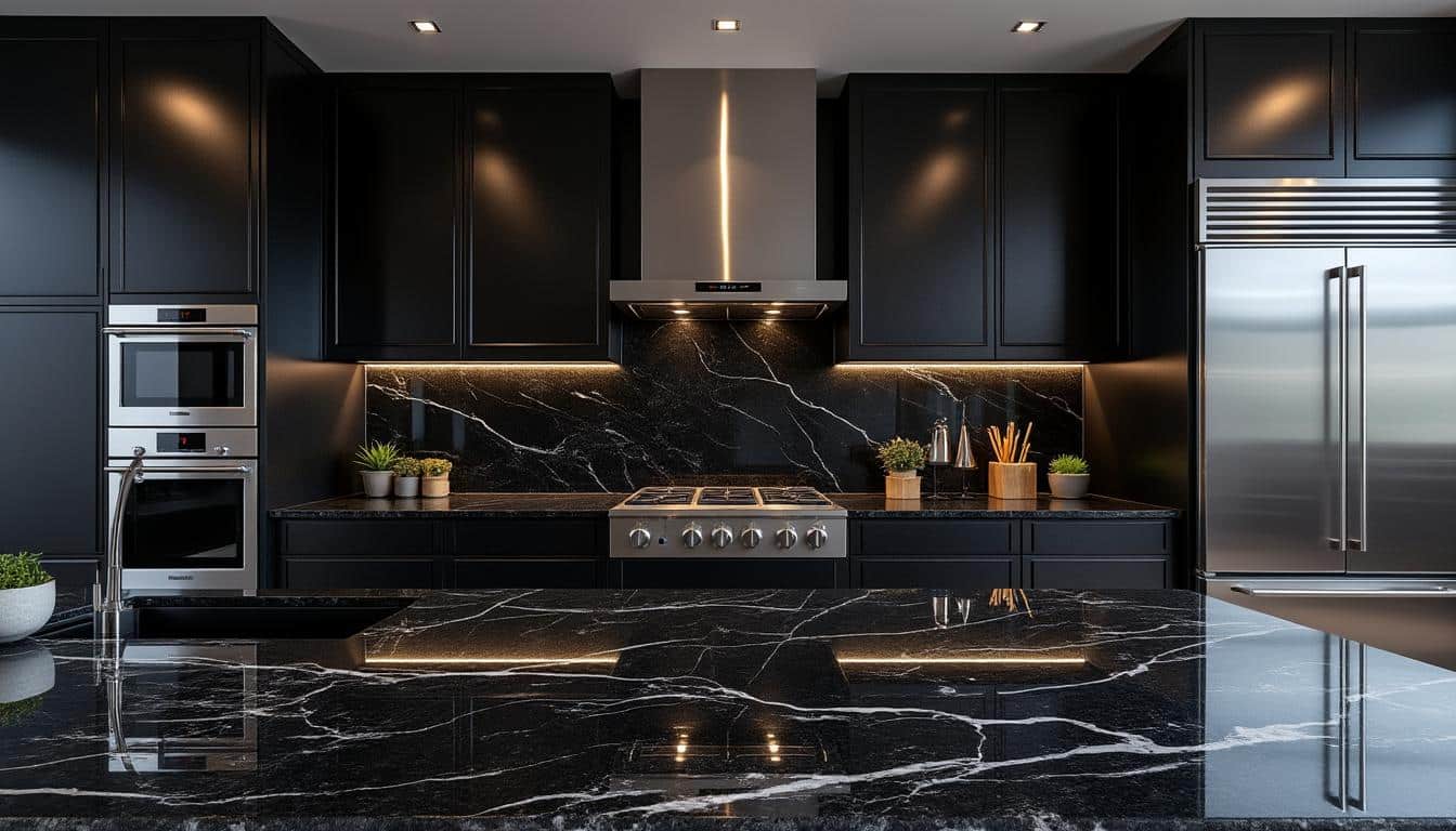 découvrez comment le granit noir apporte une élégance puissante et une esthétique raffinée aux cuisines de luxe, alliant robustesse et modernité.