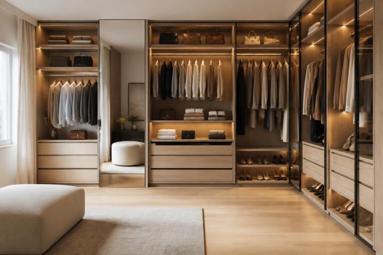 découvrez comment un dressing sur mesure optimise l'organisation de votre garde-robe, alliant fonctionnalité et esthétique pour un espace rangé et personnalisé.