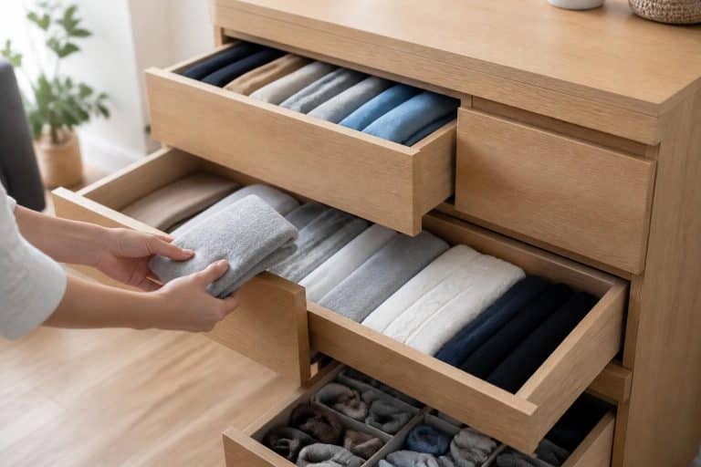 découvrez comment une commode à tiroirs optimise le tri et le rangement des vêtements pliés, facilitant l'organisation et économisant de l'espace dans votre intérieur.