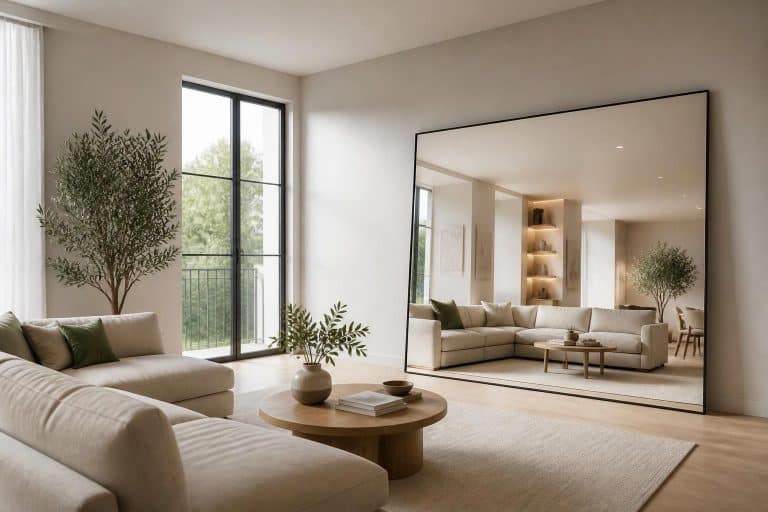 découvrez comment un miroir en pied peut agrandir visuellement une pièce en reflétant la lumière et en créant une illusion d'espace pour un intérieur plus lumineux et spacieux.