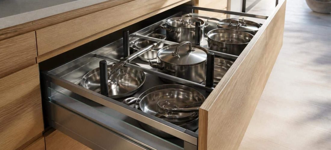 découvrez comment le tiroir casserolier améliore l'accessibilité et facilite le rangement des ustensiles lourds pour une cuisine plus ergonomique et pratique.