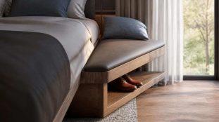 découvrez notre liaison directe entre le banc de lit et l'assise, conçue pour un confort optimal et une praticité facilitant le chaussage au quotidien.